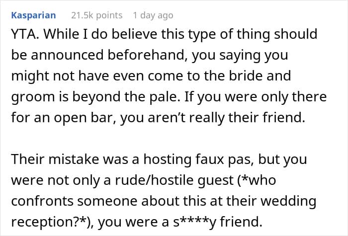 "Am I The Jerk For Being Pissed There Was No Alcohol At A Wedding?"