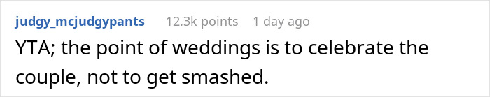 "Am I The Jerk For Being Pissed There Was No Alcohol At A Wedding?"
