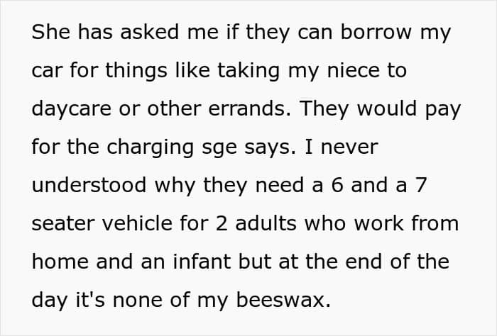 "Sister Says They Can No Longer Afford Gas": Woman Begs Bro To Use His Electric Car, Gets A No